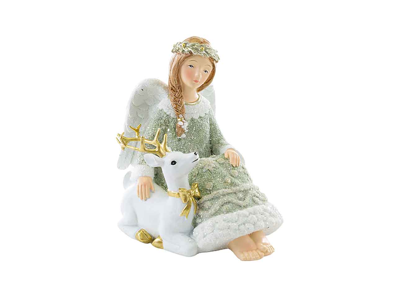 Angelo resina glitter verde h17cm34190