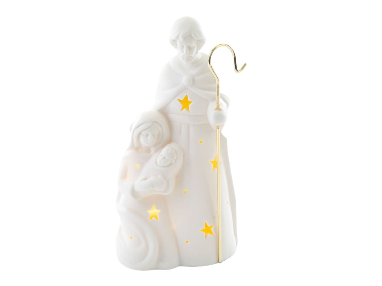 Nativita' in porcellana bianca con led 10,5x8xh.20,5 cm