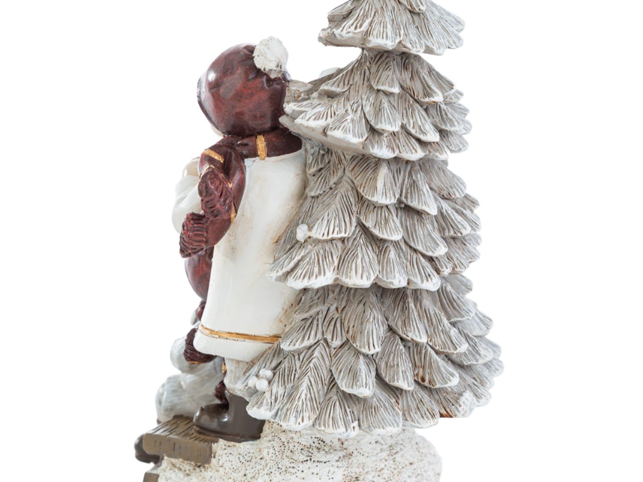 Albero di natale con bimbi natalizi in resina 11,5x11,5xh.21 cm