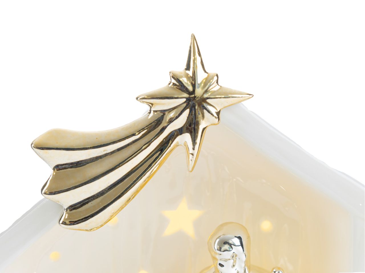 Sacra famiglia in porcellana con led 15x9xh.18cm