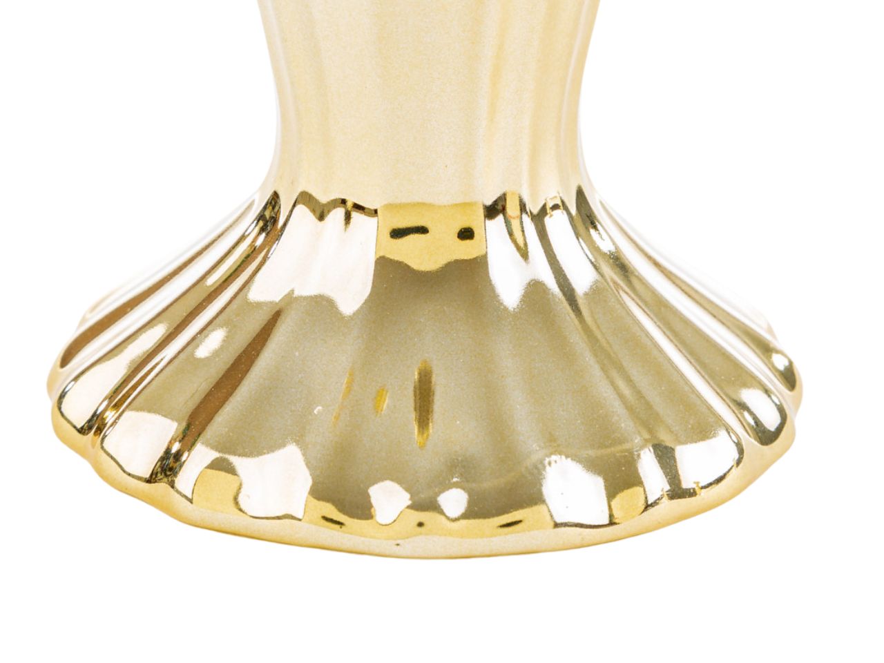 Portacandela in porcellana oro 9,5x9,5xh.16cm