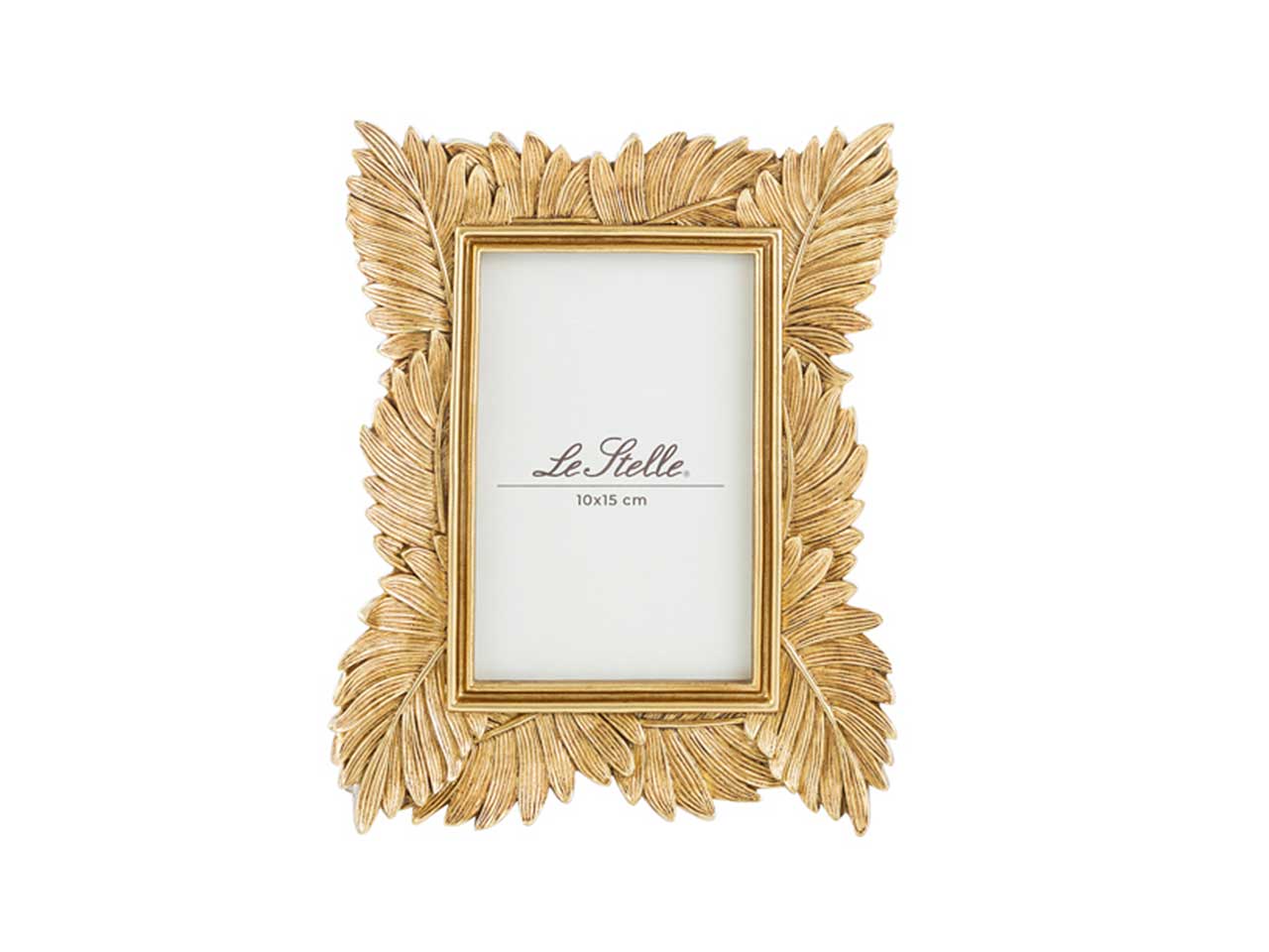 Portafoto in resina decoro foglia oro misura interna 10x15 e misura esterna 19x23,5cm