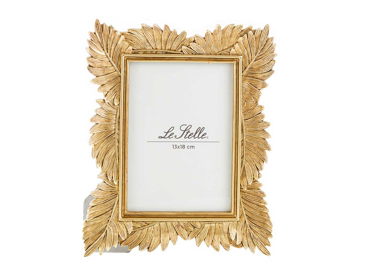 Portafoto in resina decoro foglia oro misura interna 13x18 e misura esterna 21,5x26cm