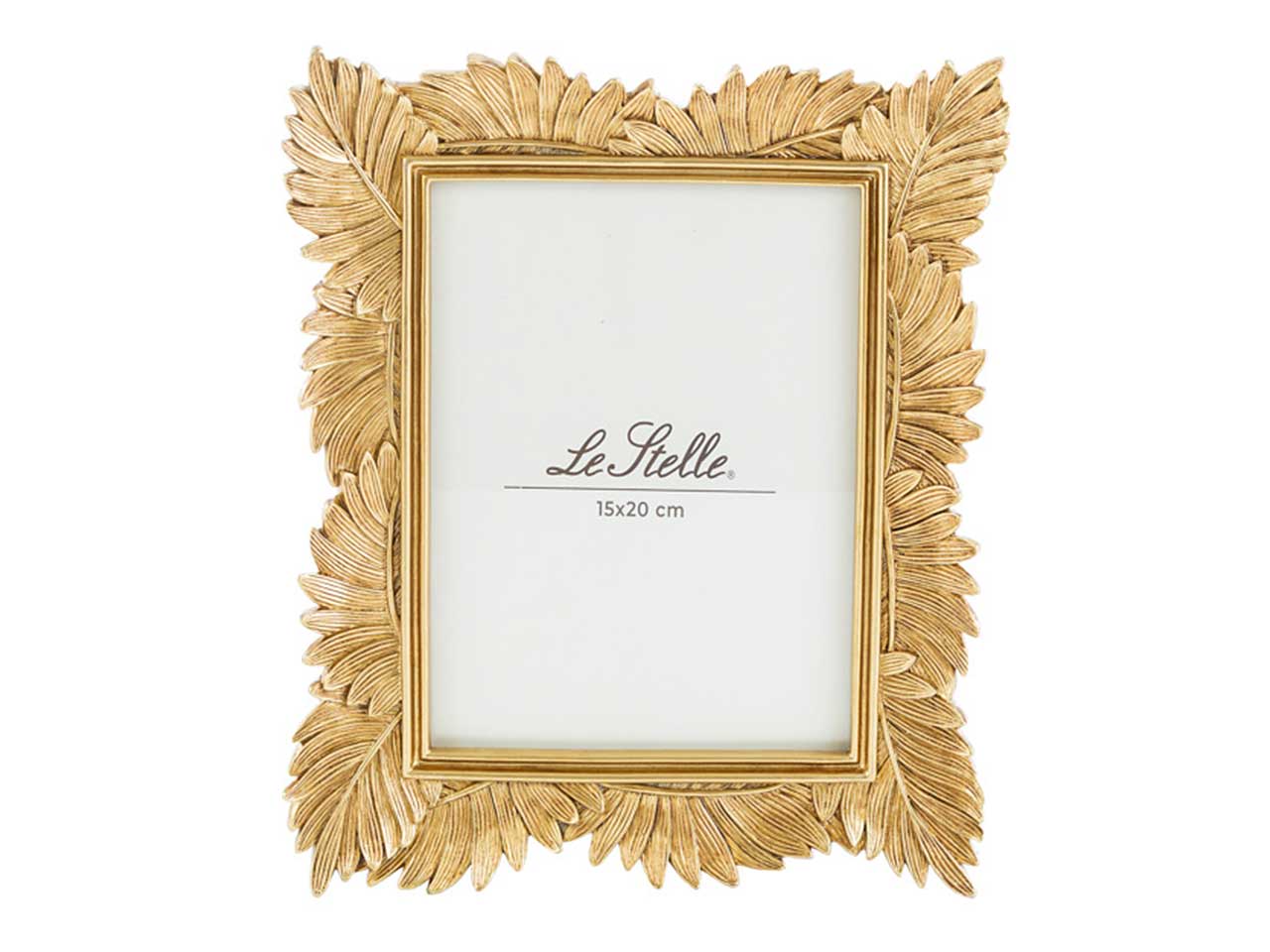 Portafoto in resina decoro foglia oro misura interna 15x20 e misura esterna 23,5x28cm