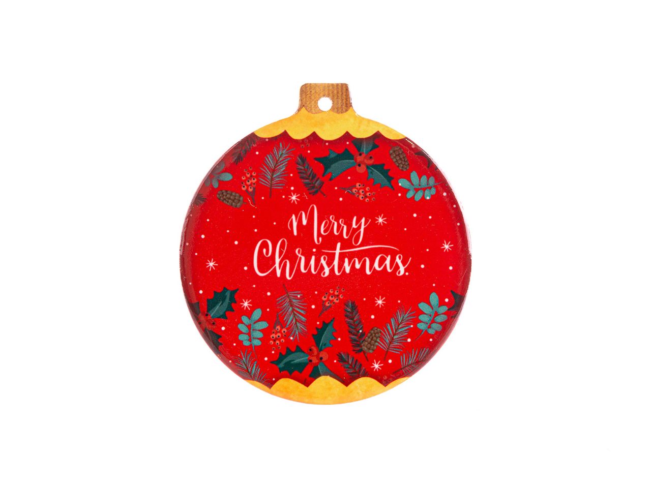 Poggia moka in ceramica merry christmas misura 10,5x11cm