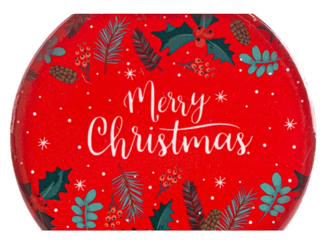 Poggia moka in ceramica merry christmas misura 10,5x11cm