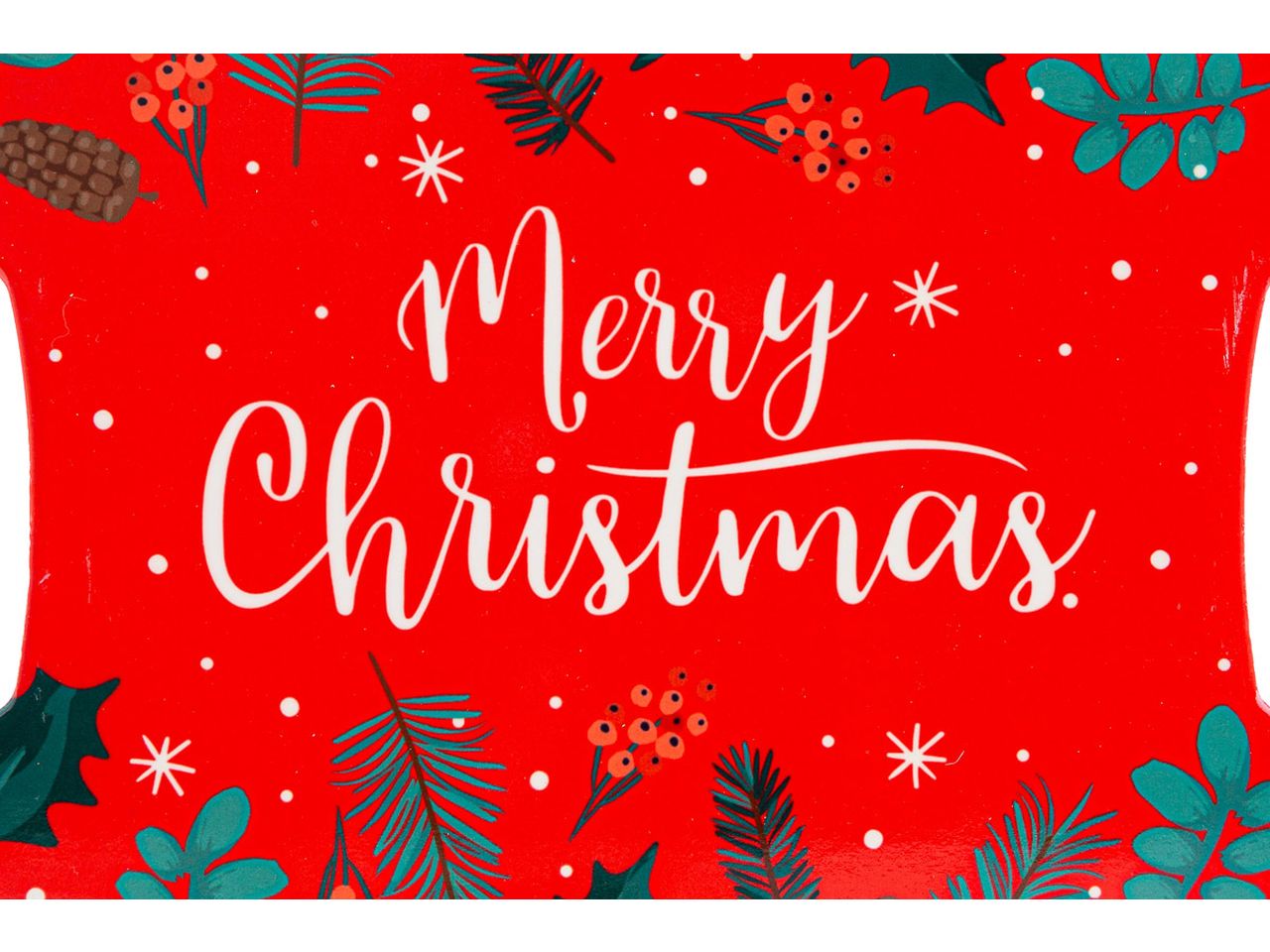 Vassoio poggia pentola ceramica merry christmas misura 28x18cm