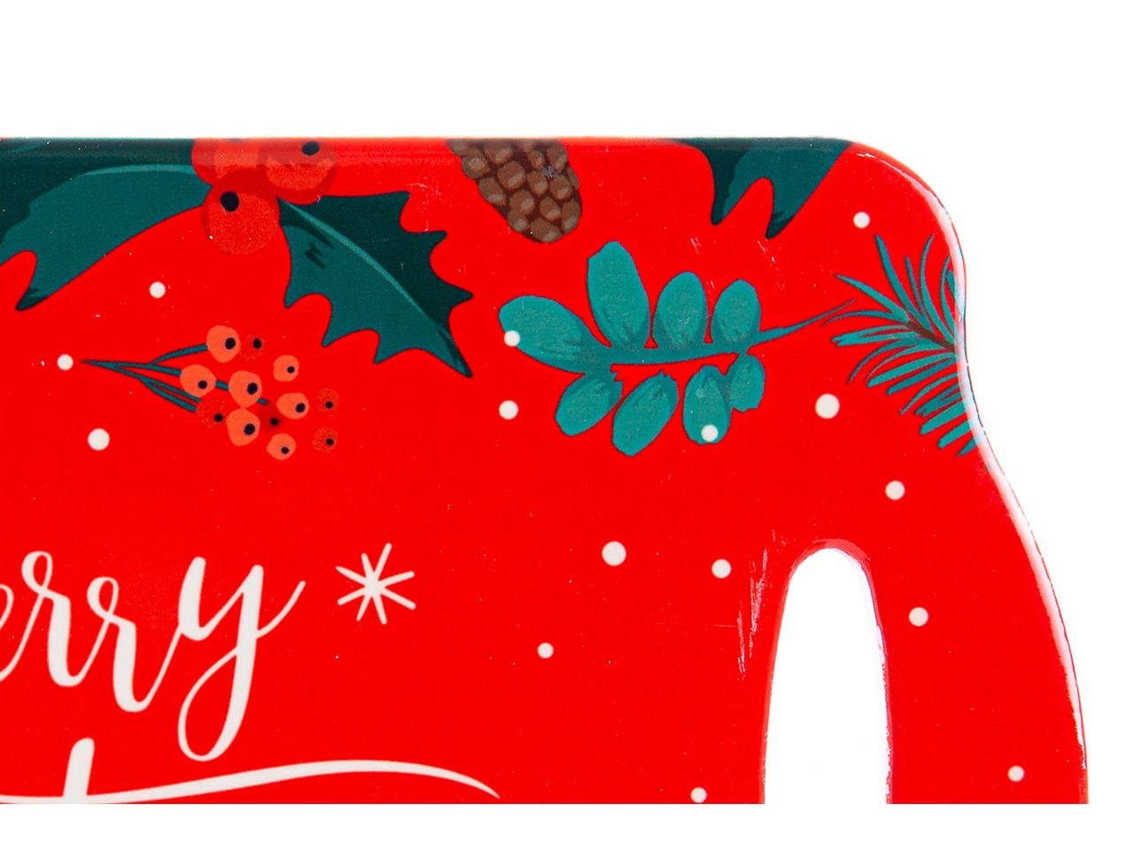 Vassoio poggia pentola ceramica merry christmas misura 28x18cm