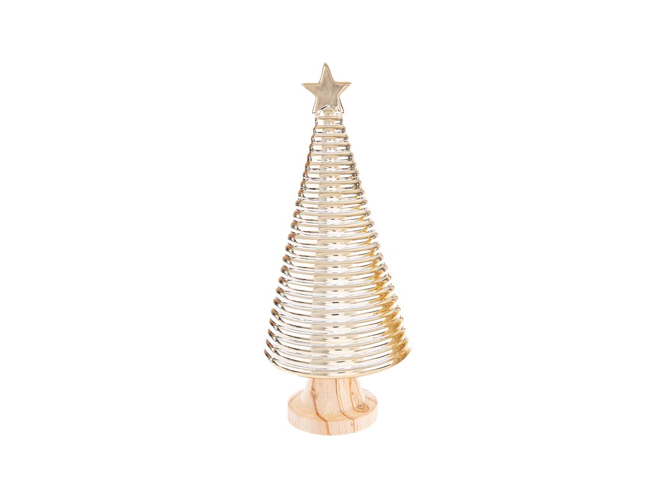 Albero natalizio in ceramica colore oro misura 11x11xh.26cm