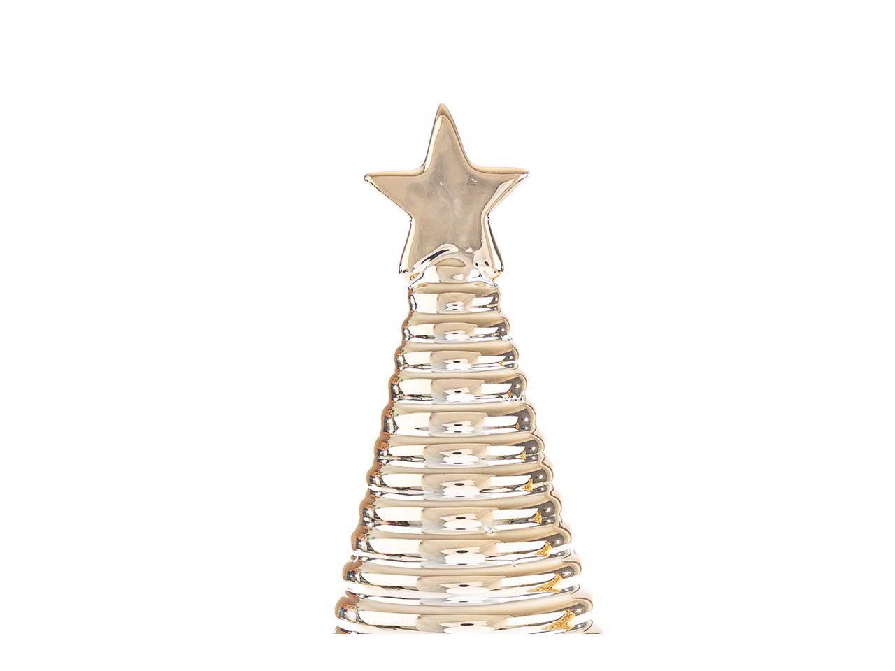 Albero natalizio in ceramica colore oro misura 11x11xh.26cm
