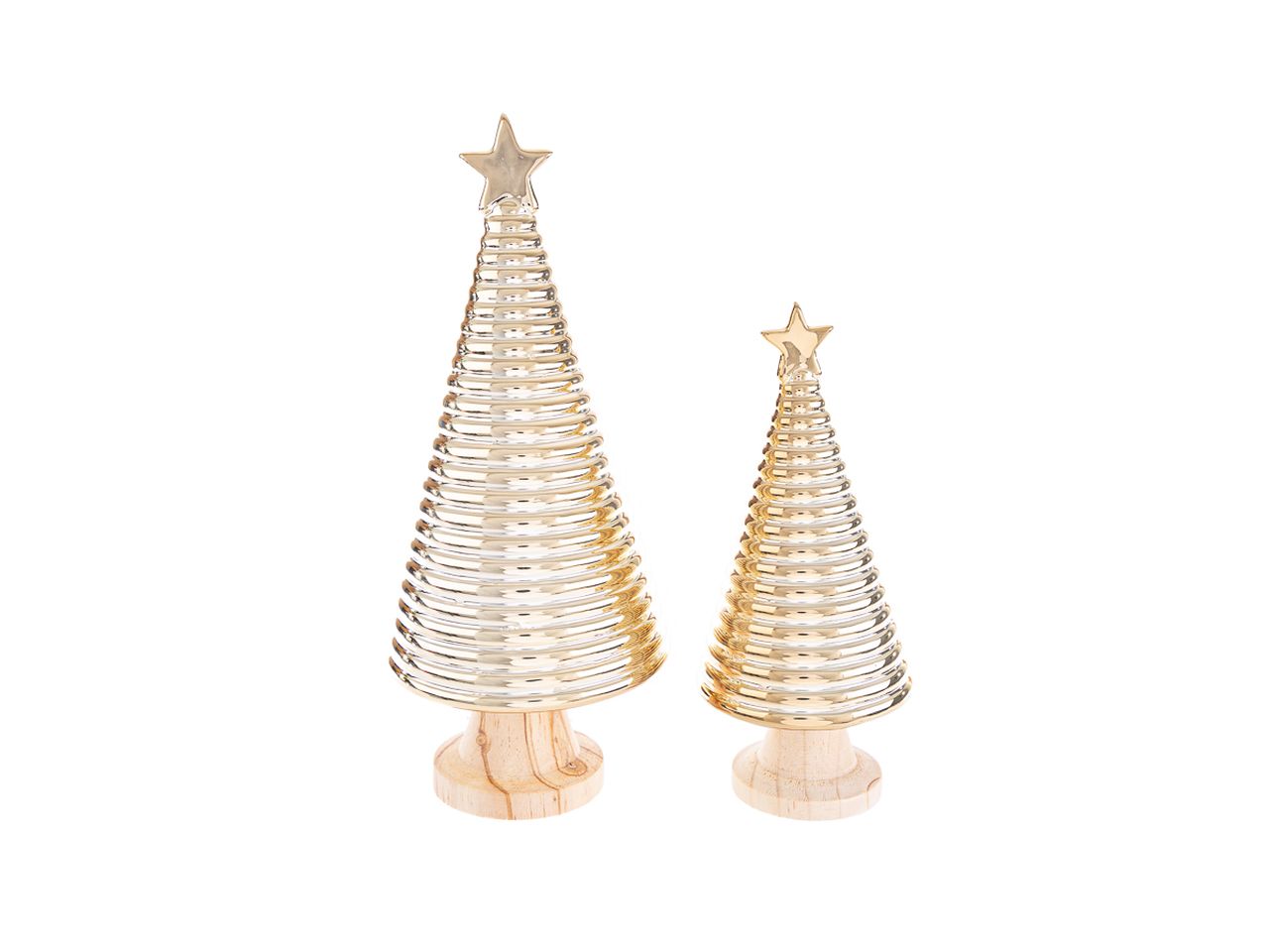 Albero natalizio in ceramica colore oro misura 11x11xh.26cm