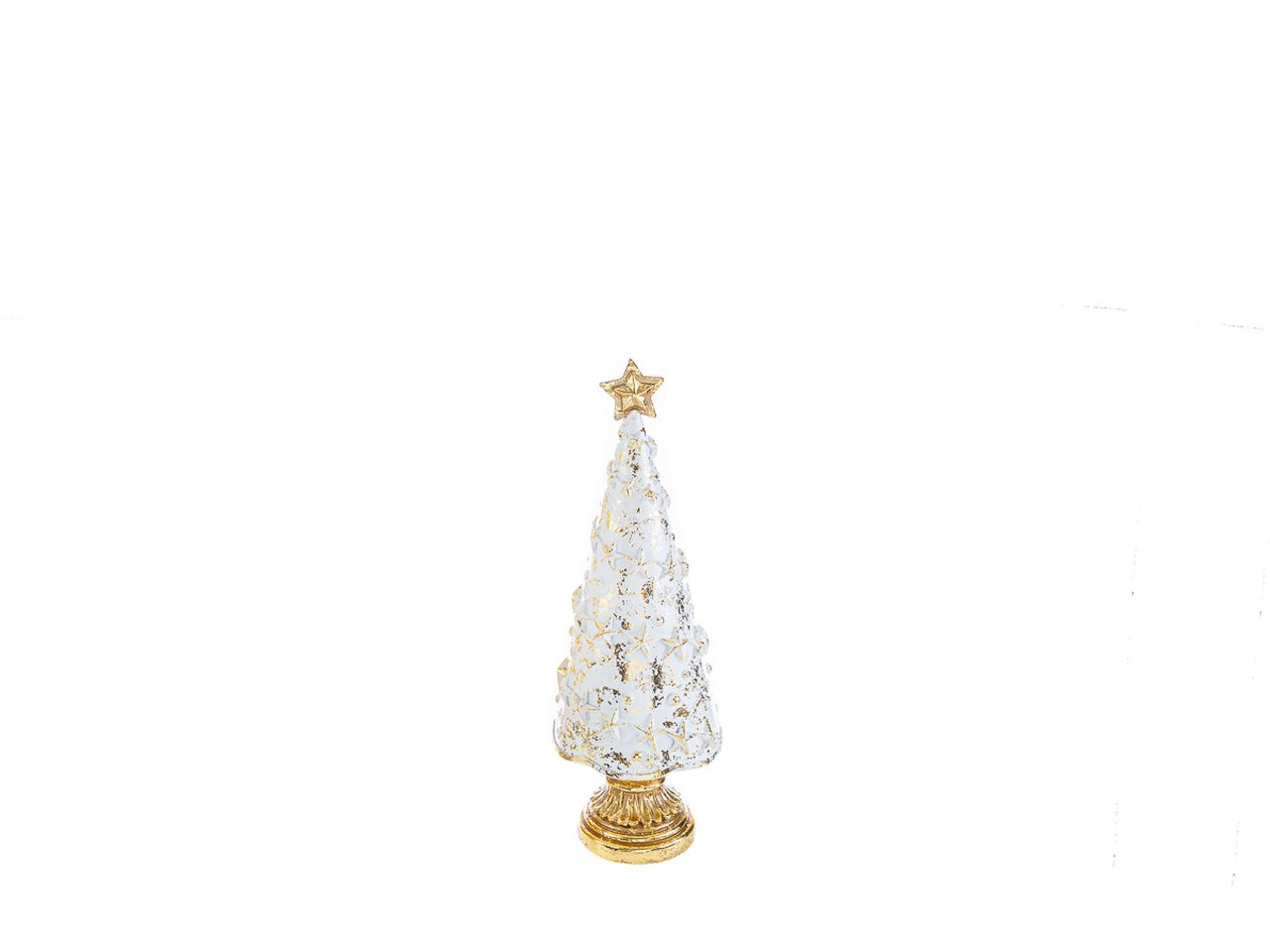 Albero natalizio in resina colore oro misura 9x9xh.25,5cm