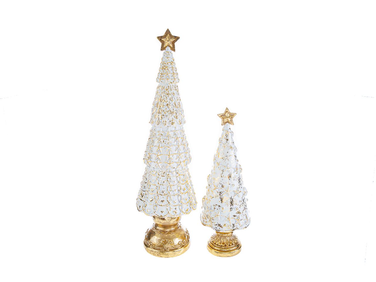 Albero natalizio in resina colore oro misura 9x9xh.25,5cm