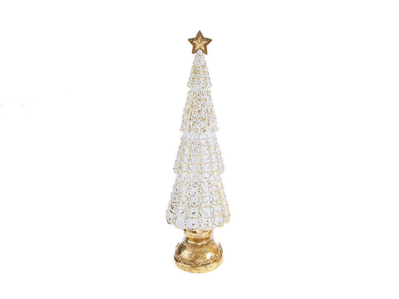 Albero natalizio in resina colore oro misura 11x11xh.39cm