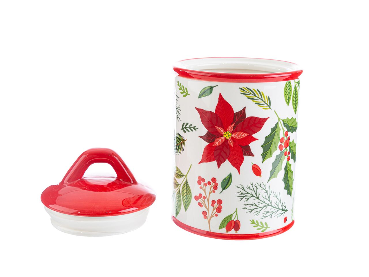 Scatola in ceramica bianco natale misura 12xh.19cm con astuccio
