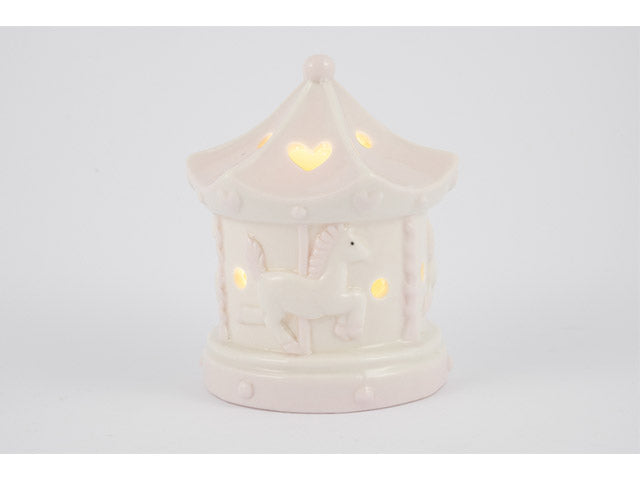 Giostra porc.led rosa 9x10cm 51240