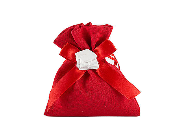 sacchetto tocco laurea rosso 11x12 51336
