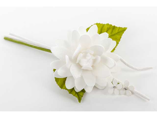 Fiore peonia bianca 11x24cm 52566