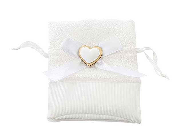Sacchetto raso 10x12cm c/cuore bianco 53200