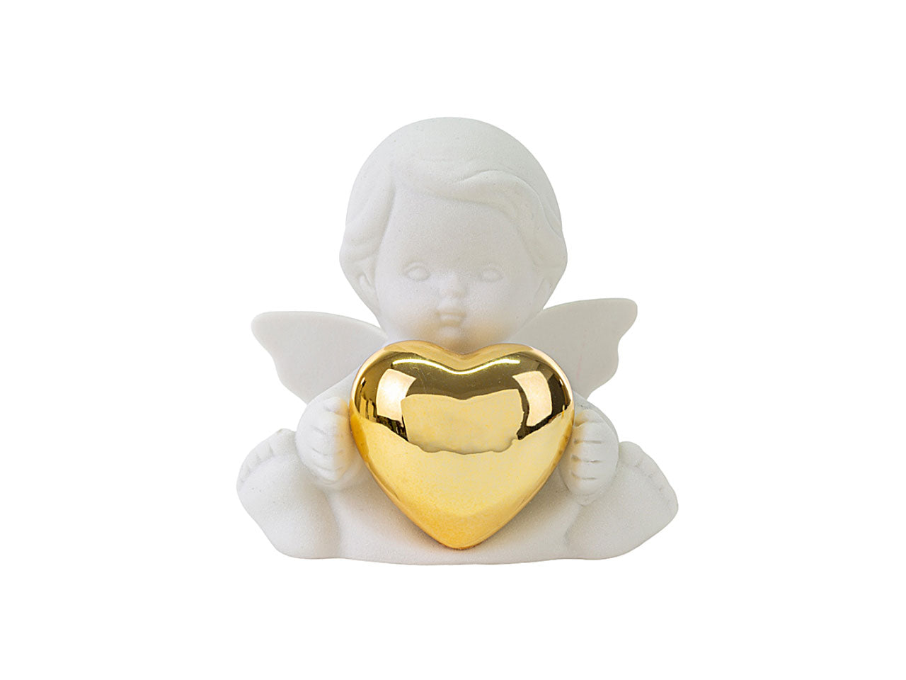 Angelo cuore oro 12x10xh13cm 54243