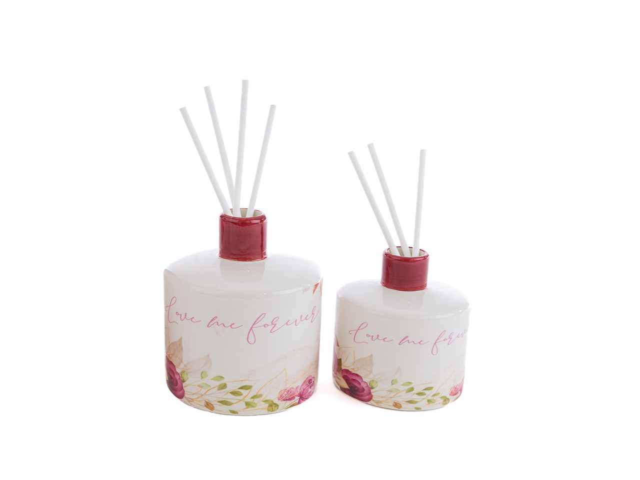 Profumatore in porcellana cherry noble con astuccio d.10xh.11 cm