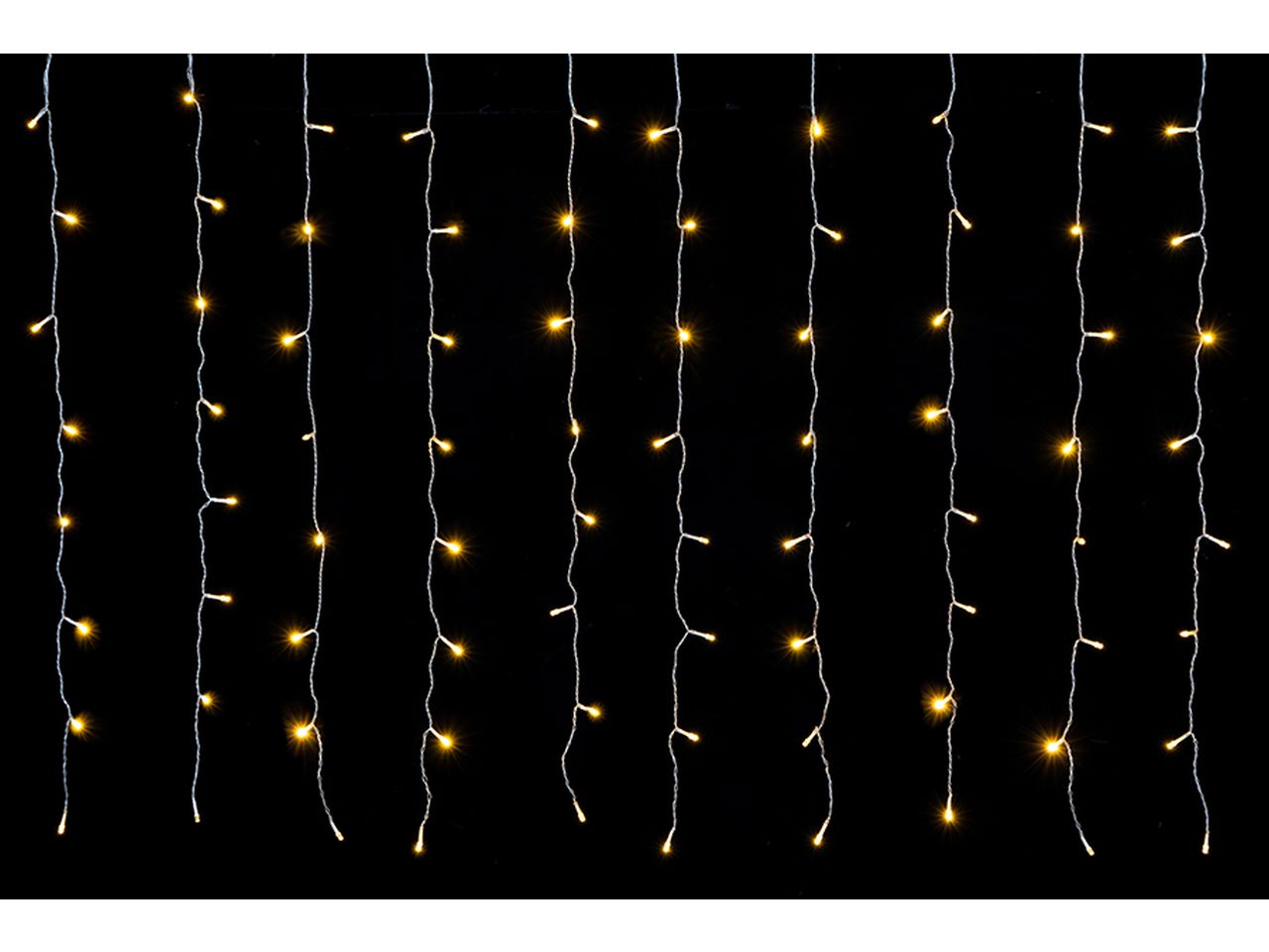 Tenda di luci natalizia a cascata con 192 led funzione flash misura 3x1mt colore caldo per uso esterno connect