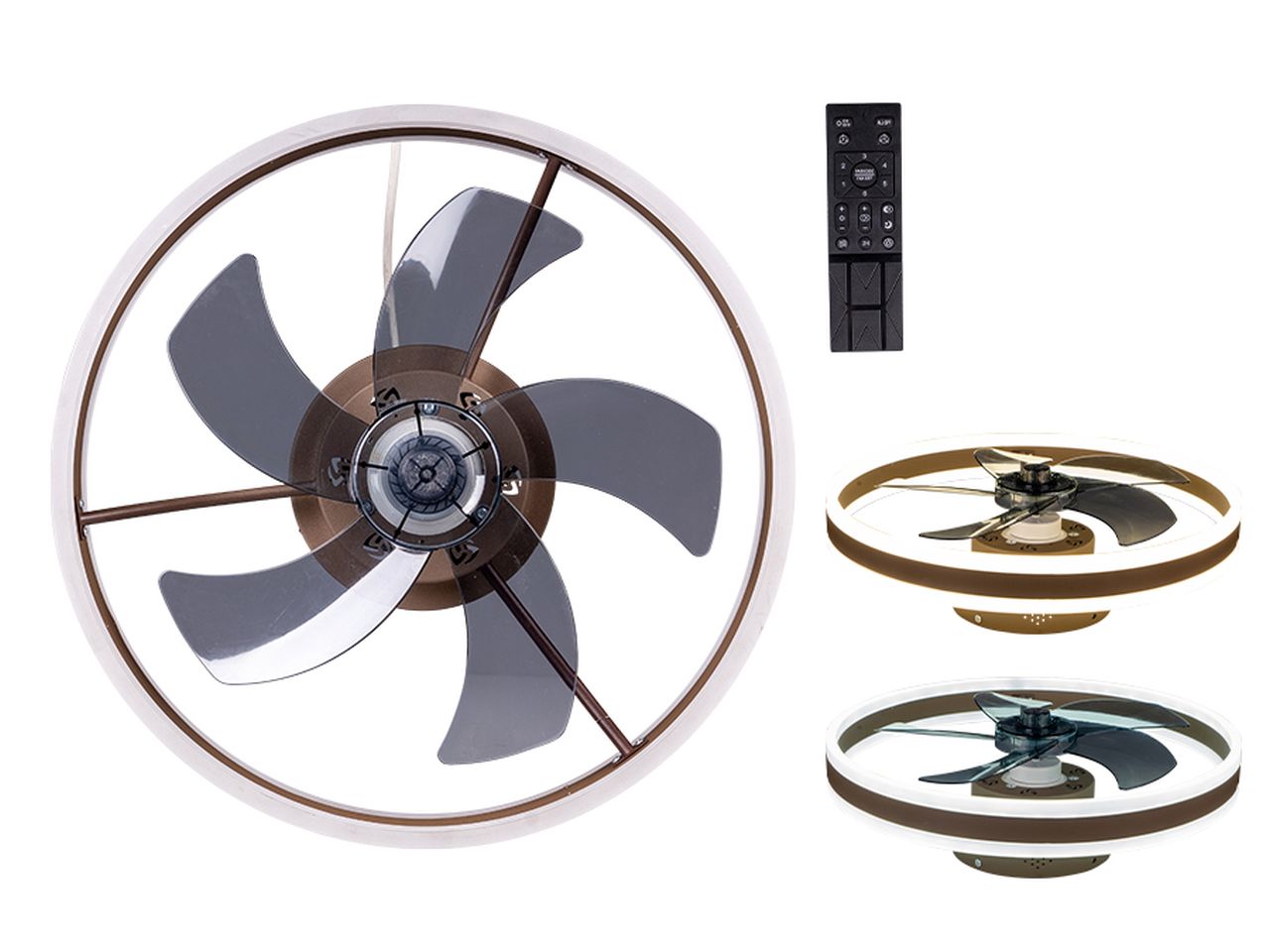 ventilatore sospeso 7 pale con telecomando d.40cm tortora