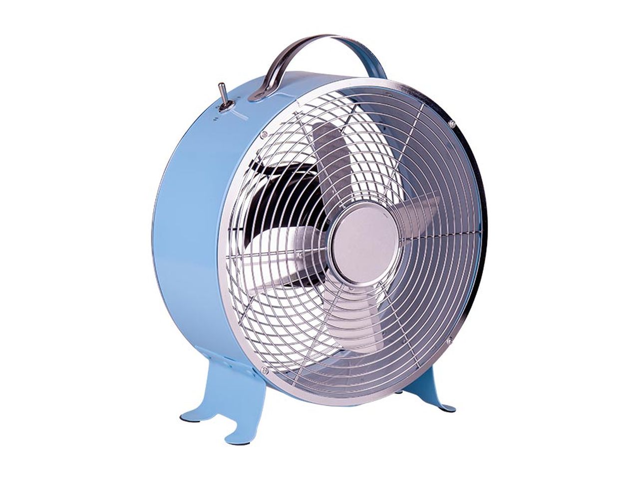 ventilatore con 4 lame in alluminio 27x12x31cm azzurro