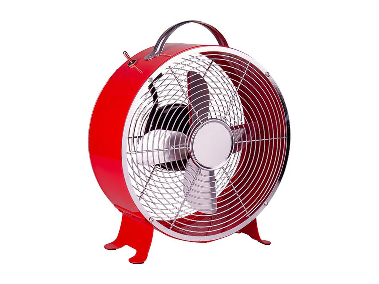 ventilatore con 4 lame in alluminio 27x12x31cm rosso