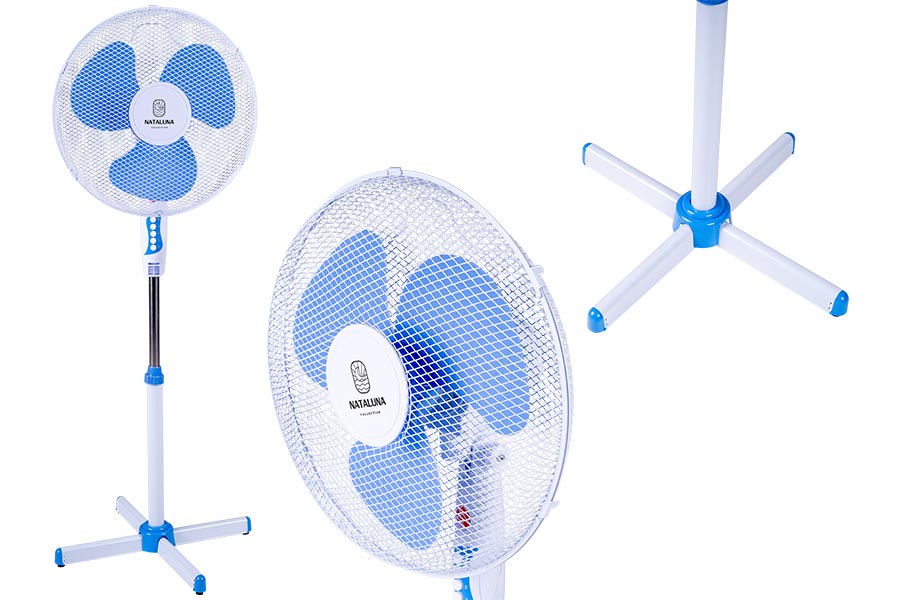 Ventilatore a piantana misura 40x130cm 50w cross blu pd60