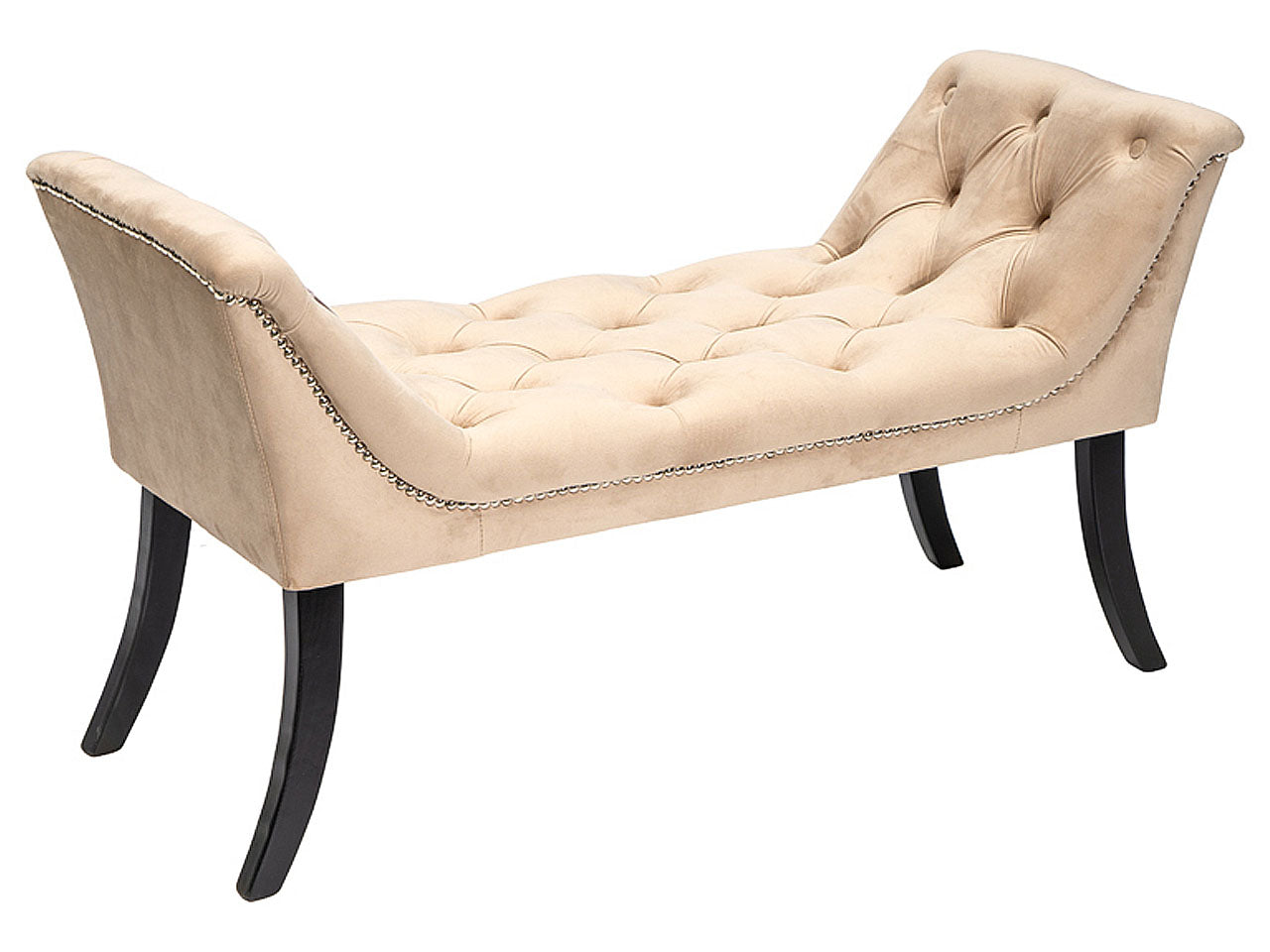 Panca velluto 117x43x63cm champagne 6166102