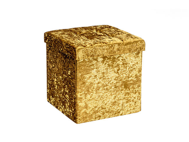 Pouf velluto 38x38x38cm ocra 6434060