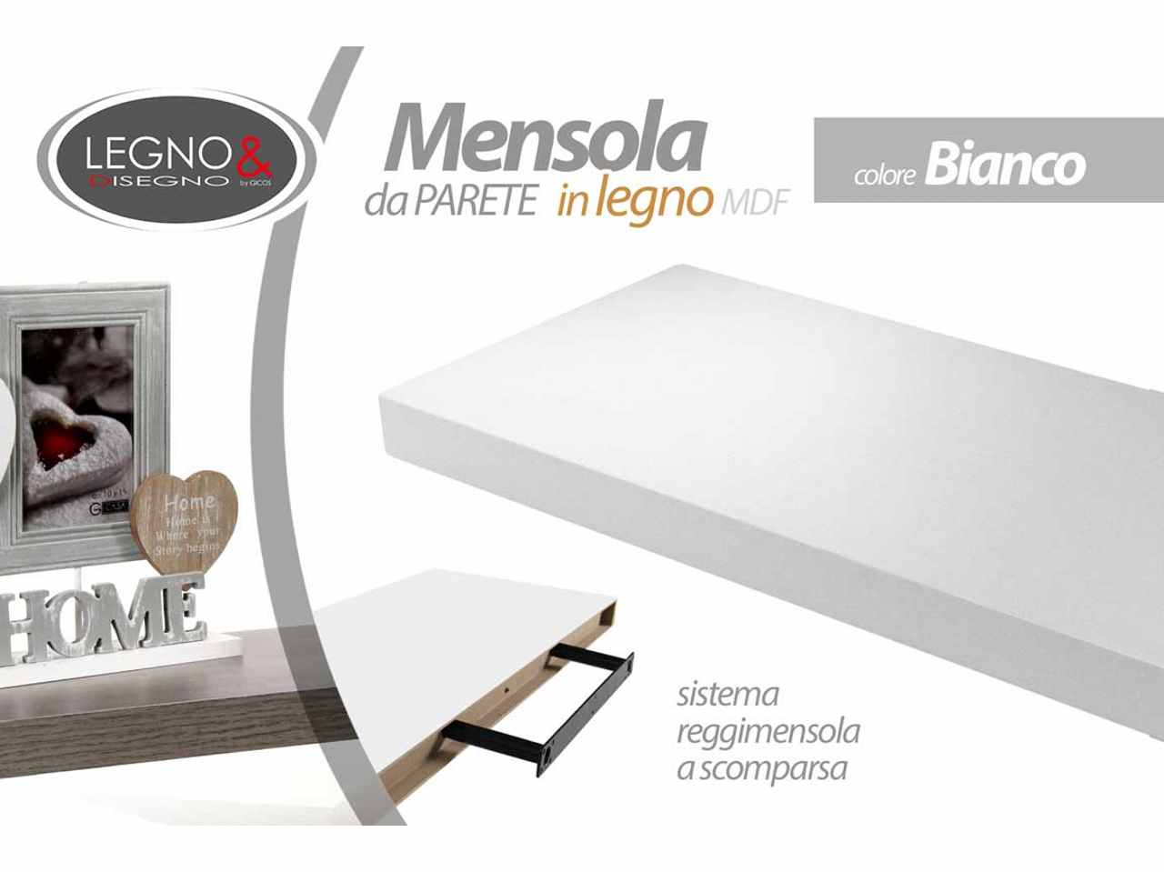 Mensola bianca 120x25x3,8621758