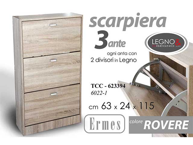 L.ares rovere scarpiera 63x24x115 62339