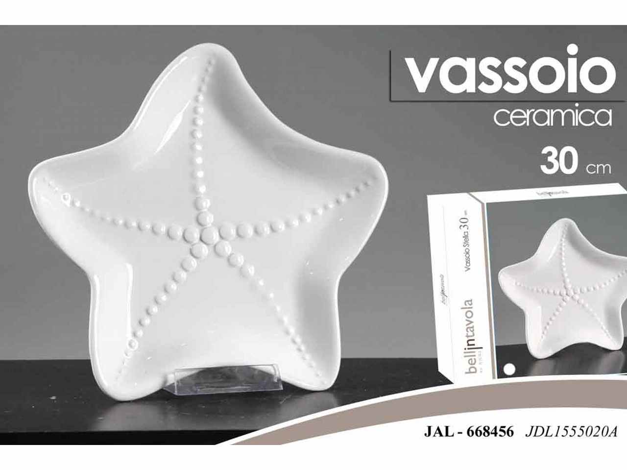 Vassoio stella 30cm bianco 668456