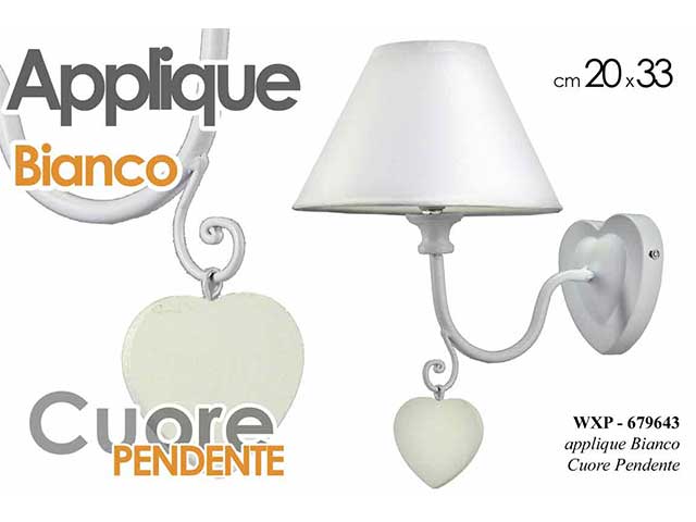 Applique bianco con cuore 20x33cm 679643