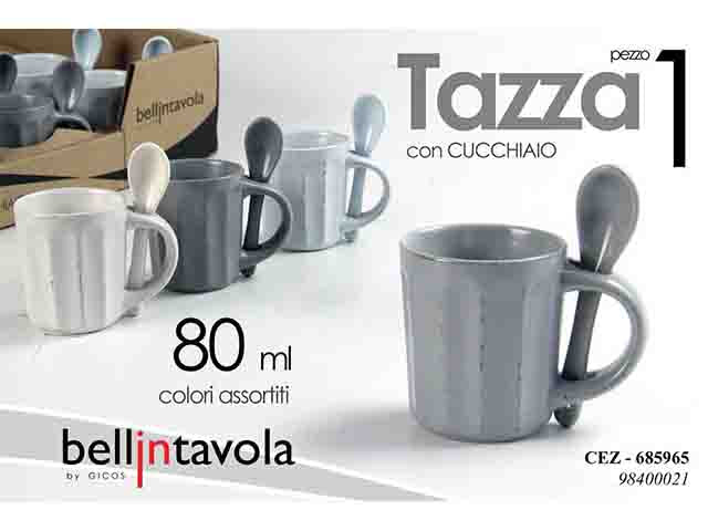 Tazza c/cucchino 80ml 685965