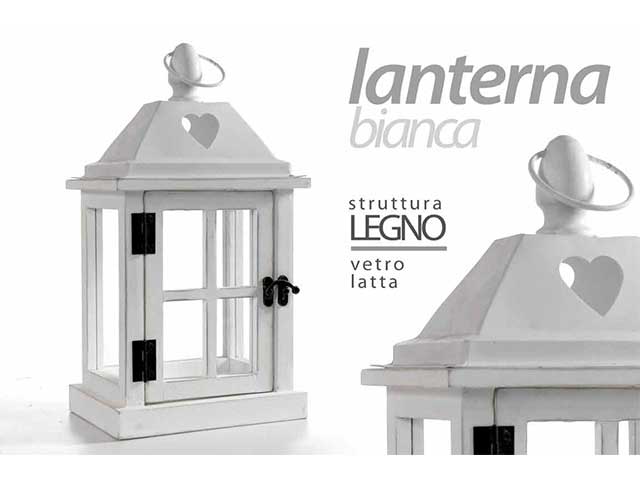 lanterna 18,5x13,5x34cm bianca 706554