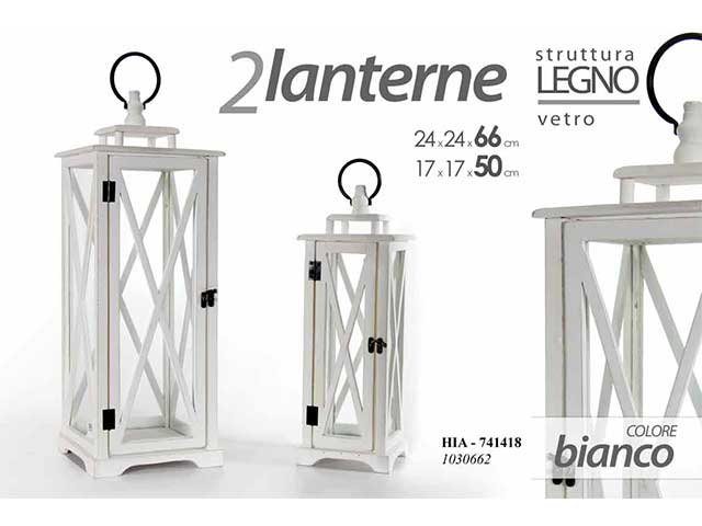 Lanterna 2pz bianca 66-50cm 741418
