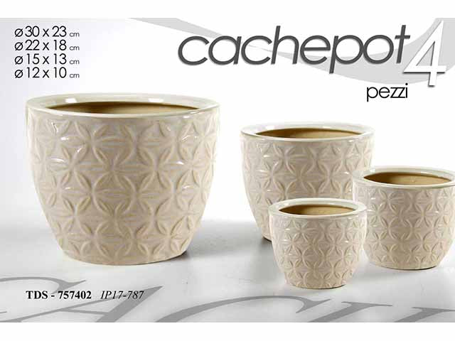 Cachepot bianco 4 pezzi 757402