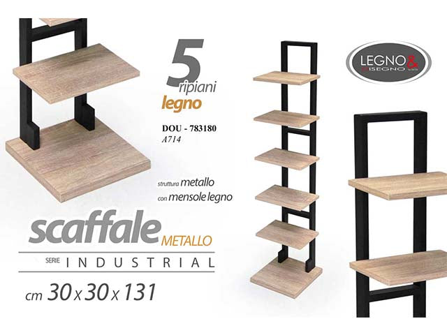 scaffale 5riporta 30x30x131cm 783180