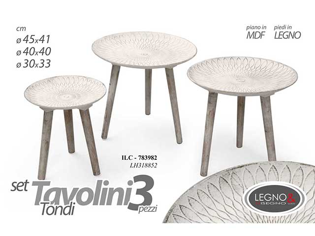 Tavolino tondo 3pz 783982