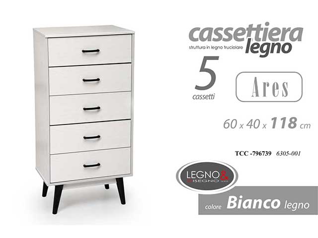 Linea ares cas cass.con 5 cassetti 60x40cm 796739