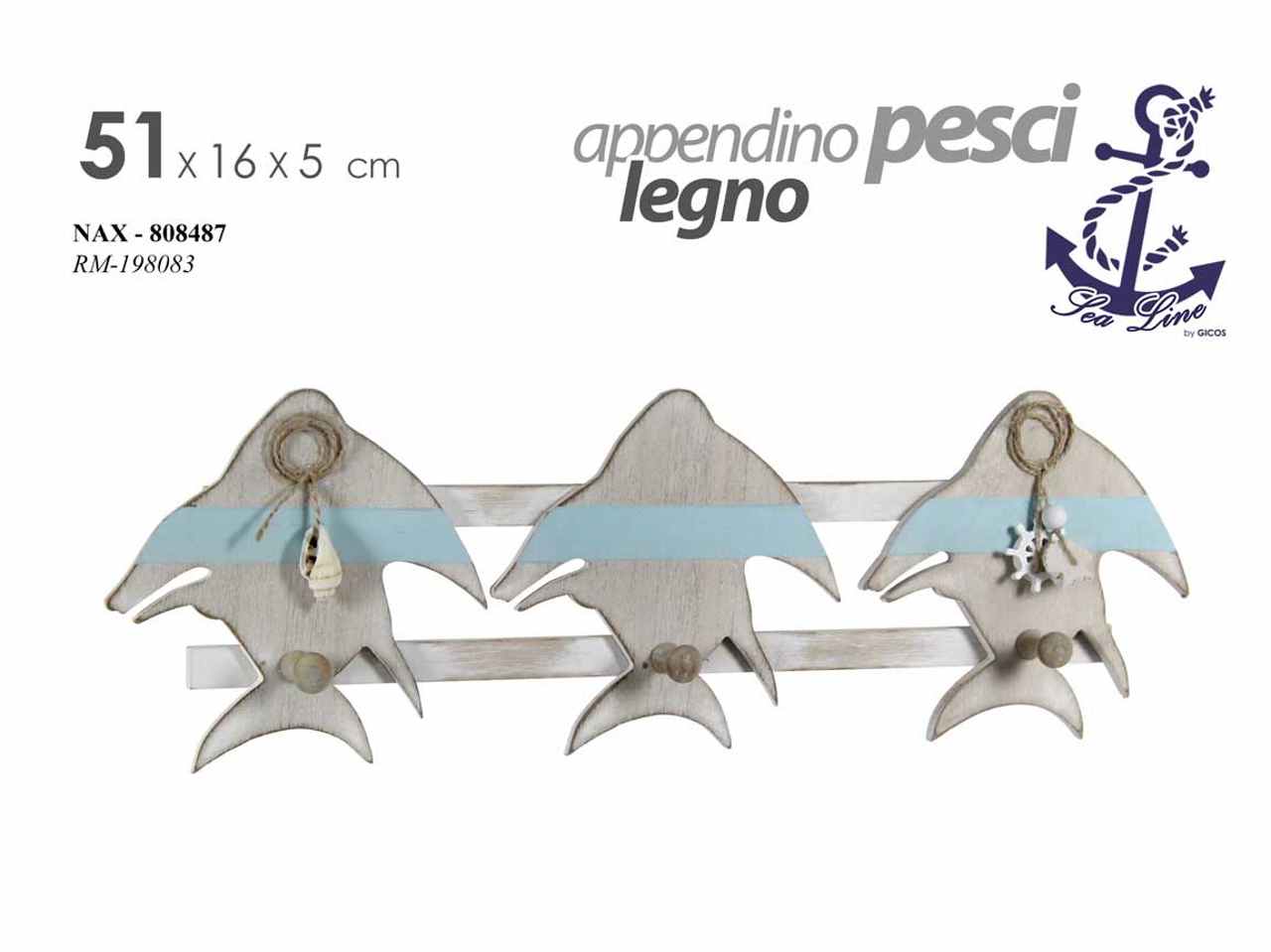 Gancio a 3 pesci 51x16x5cm 808487