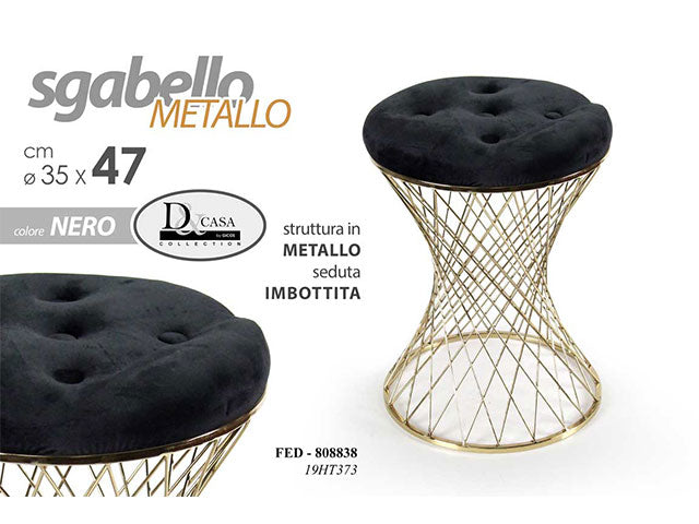 Linea fed sgabello 35x35x47cm nero 808838
