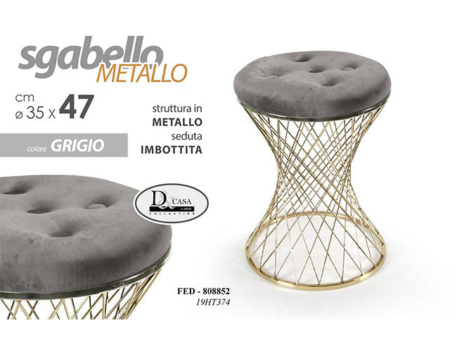 Linea fed sgabello 35x35x47cm grigio 808852