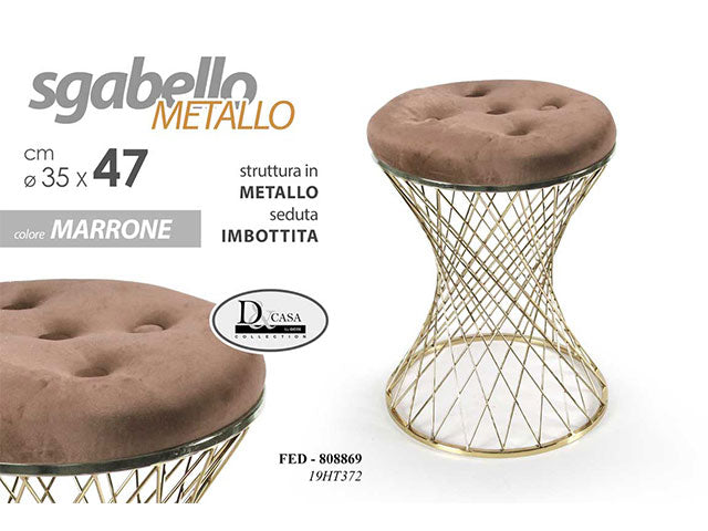 Linea fed sgabello 35x35x47 marrone 808869