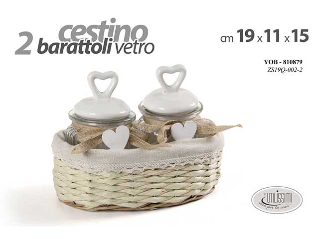 barattolo c/cestino 19,2x11x15 2 pezzi 8108