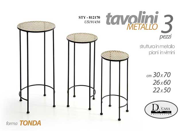 linea sty tavolino 3pz 70/60/50 812170