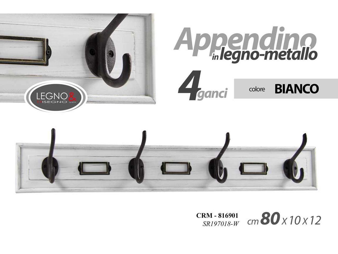 Linea crm appendiabiti 4p 80x10x13816901